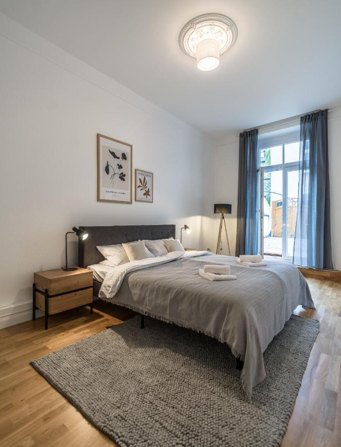 Hochwertige Altbauwohnung Im Modernen Stil In Wiesbaden - Kueche - Terrasse - Wlan - Zentral Exterior foto